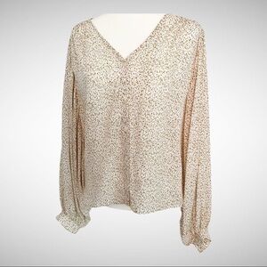 H&M Floral Print Long Sleeve 5 Button Blouse